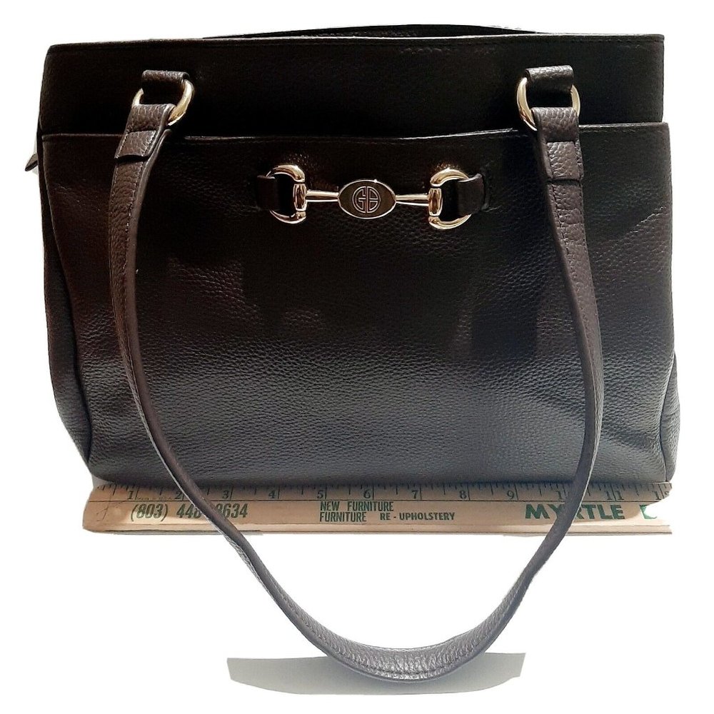 Giani Bernini Bridle Soft Pebbled Leather Double Handle Multicompartment Handbag